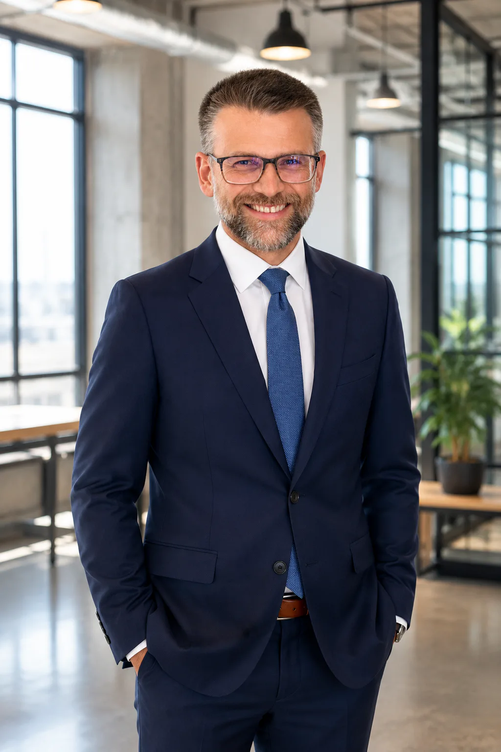 Tom De Kesel, Esq. in a navy suit